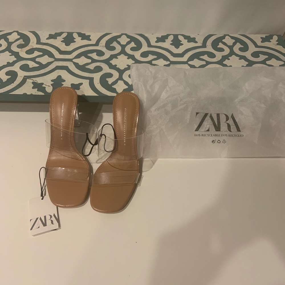 Zara Vinyl block heel